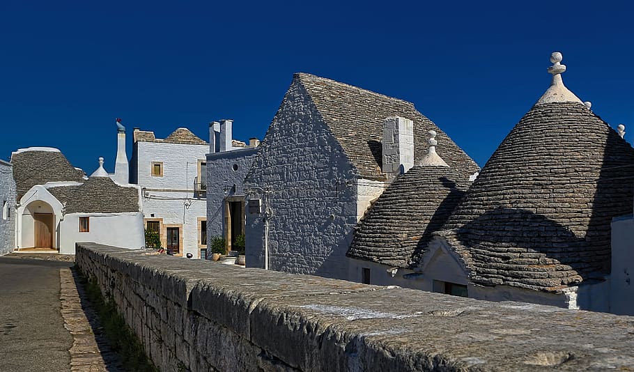 italy, alberobello, roof, tile, texture, urban, city, house