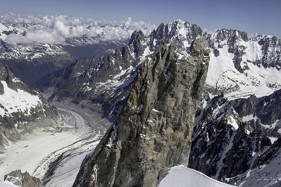 mountain, dent du géant, chamonix, summit, high, granite, france HD wallpaper
