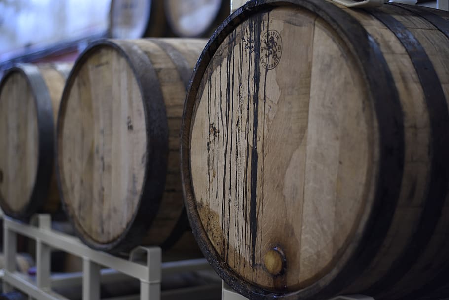 Barrels on Trailers, beer, close-up, container, distillery, drink HD wallpaper