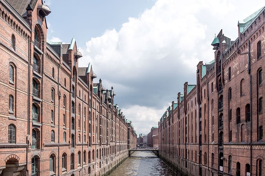 Speicherstadt district in Hamburg, ancient, architecture, attraction HD wallpaper