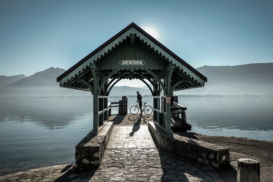 lake, water, real people, built structure, architecture, pier HD wallpaper