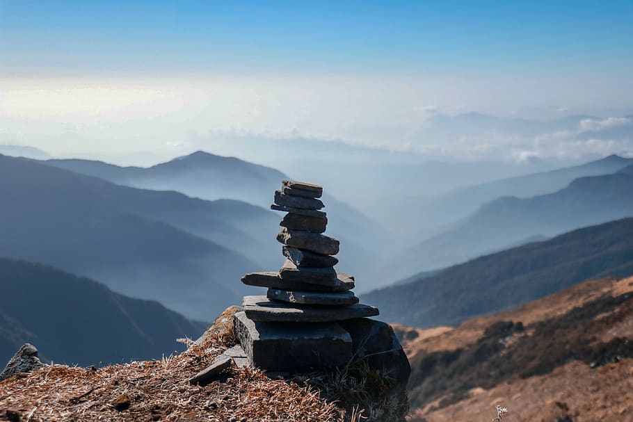 stone during daytime, nature, outdoors, mountain, mountain range HD wallpaper