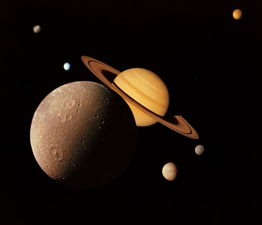 saturn, solar, system, nature, space, lunar, food and drink HD wallpaper