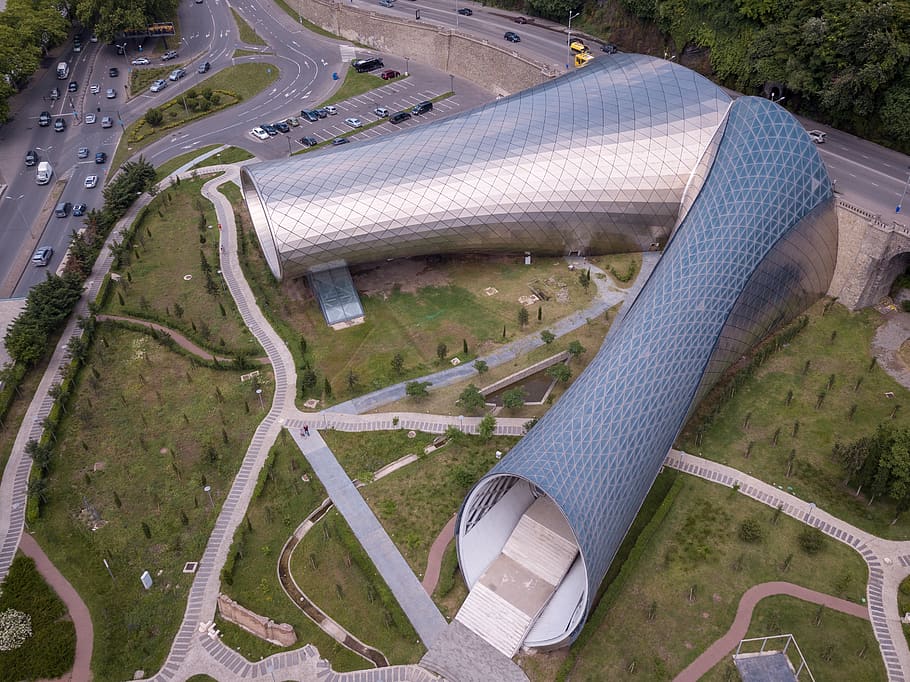 georgia, tbilisi, noe jordania bank, park, architecture, concert hall