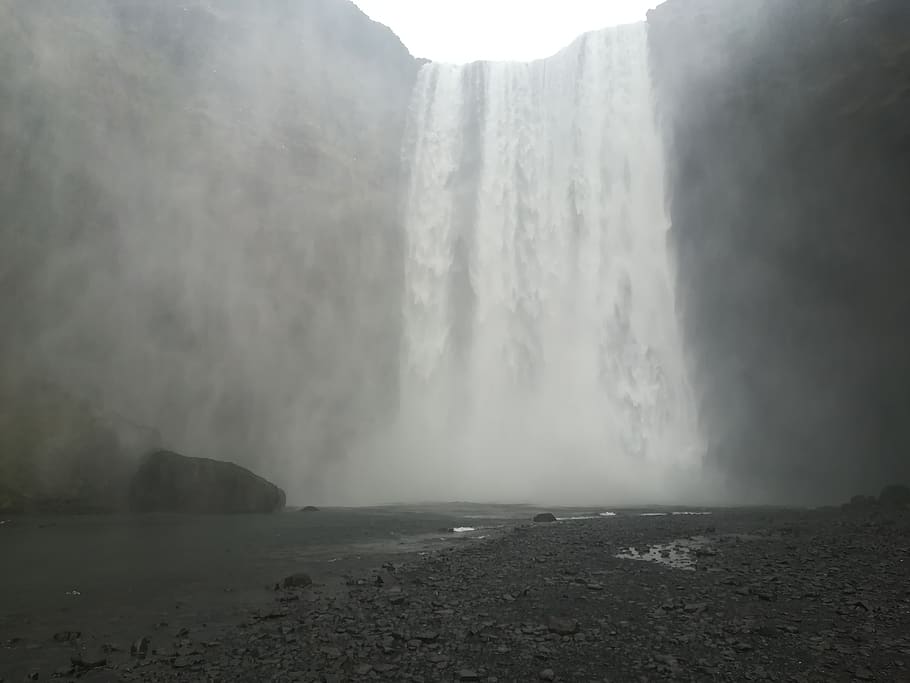 waterfalls during daytime, outdoors, nature, river, mist, sea HD wallpaper
