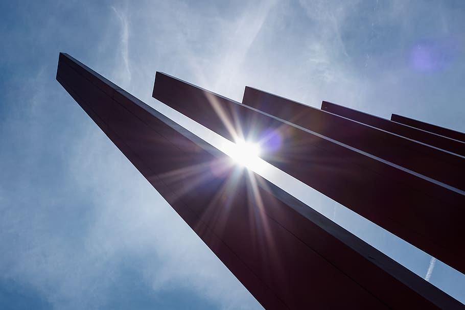 architecture, red, blue, color, street, art, urban, star, light HD wallpaper