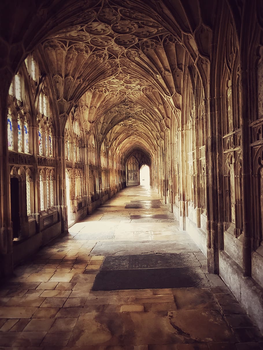 Brown Concrete Hallway, ancient, arch, architecture, art, britain HD wallpaper