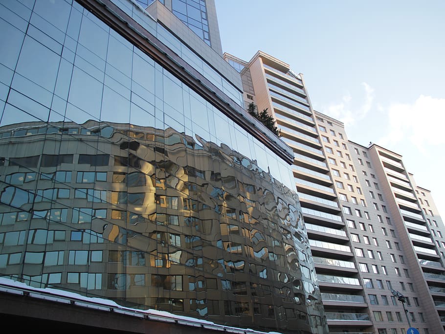 architecture, house, reflection, building, city, the property HD wallpaper