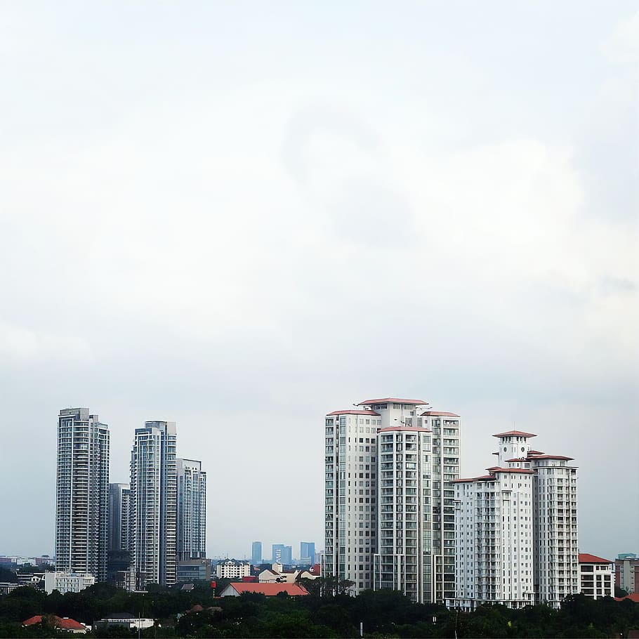 building, city, sky, skyscraper, architecture, rooftops, cityscape HD wallpaper