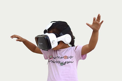 augmented reality, vr, virtual reality, child, device, technology HD wallpaper