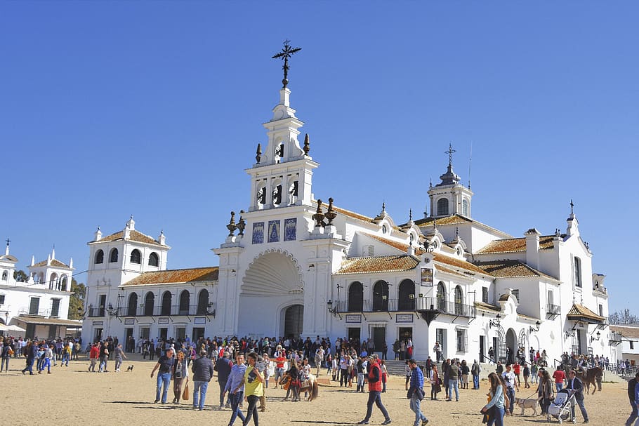 rocio, chapel, bell tower, church, architecture, rocío almonte HD wallpaper