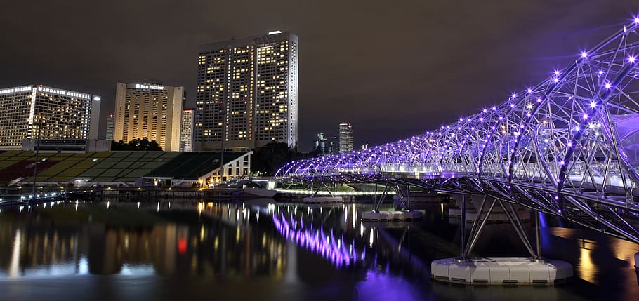 singapore, marina bay sands, mbs, landscape, night, long exposure