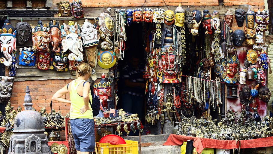 nepal, kathmandu, retail, human representation, art and craft HD wallpaper