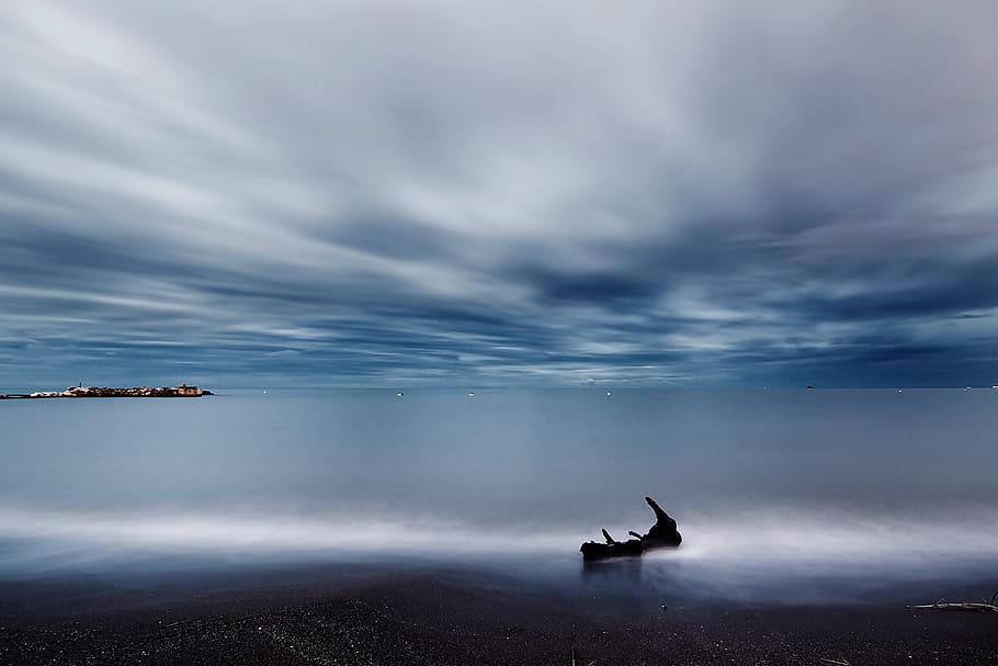 water, sea, cloud - sky, nautical vessel, nature, animal themes, HD wallpaper
