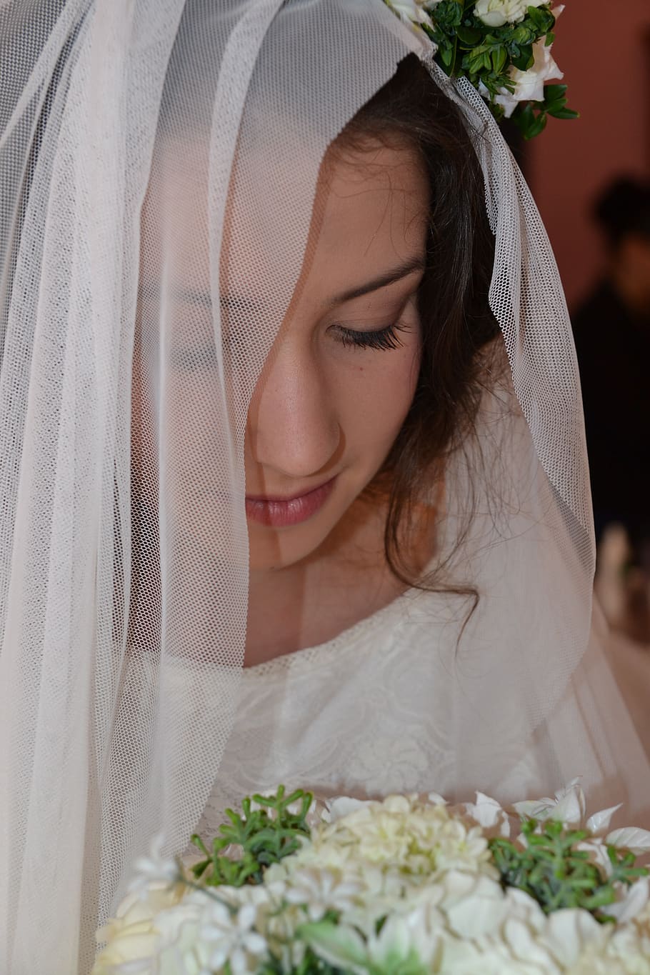 bride, the veil, wedding, one person, headshot, young adult HD wallpaper