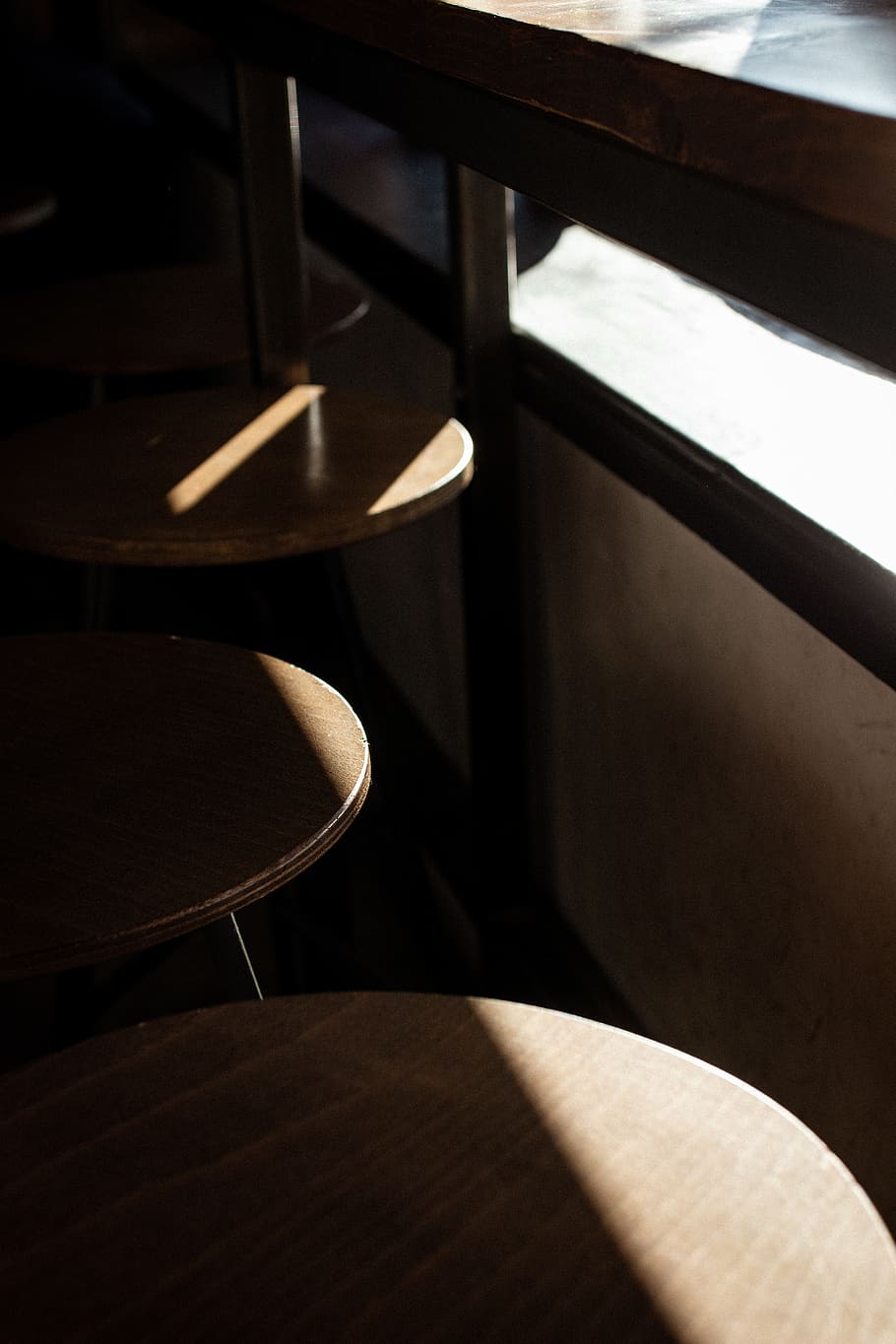 brown wooden side table, indoors, seat, absence, no people, empty HD wallpaper