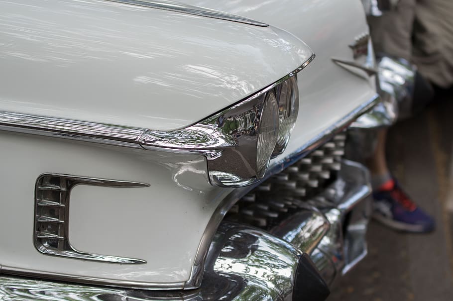 spotlight, automotive, oldtimer, vehicle, classic, chrome, style HD wallpaper