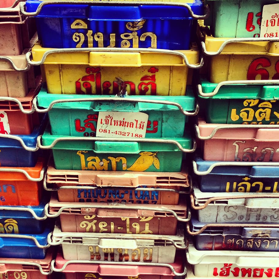 bangkok, thailand, typography, large group of objects, variation HD wallpaper