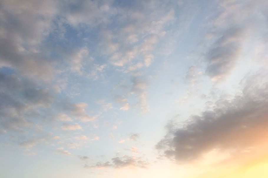 dusk, sunset, wallpaper, orange, blue, summer, clouds, sky HD wallpaper