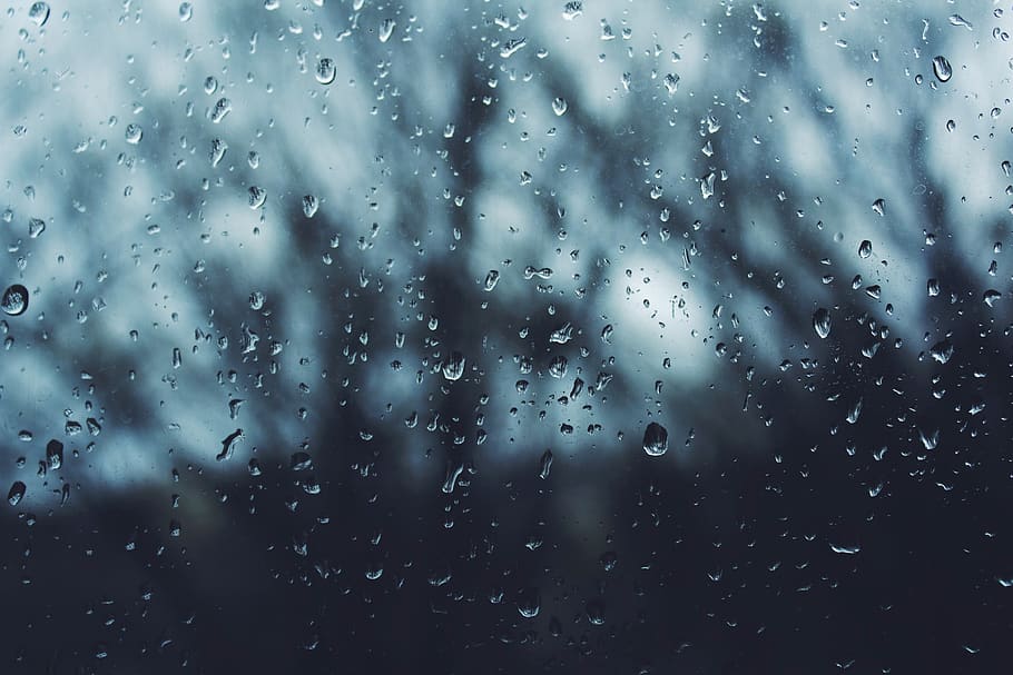 wet, glass, dark, rain, water, drops, glass - material, window HD wallpaper