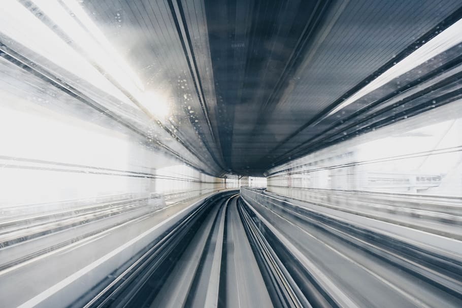 empty train track during daytimee, transportation, motion, architecture HD wallpaper
