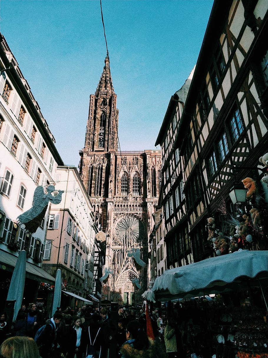 tower, architecture, spire, steeple, building, human, pedestrian HD wallpaper