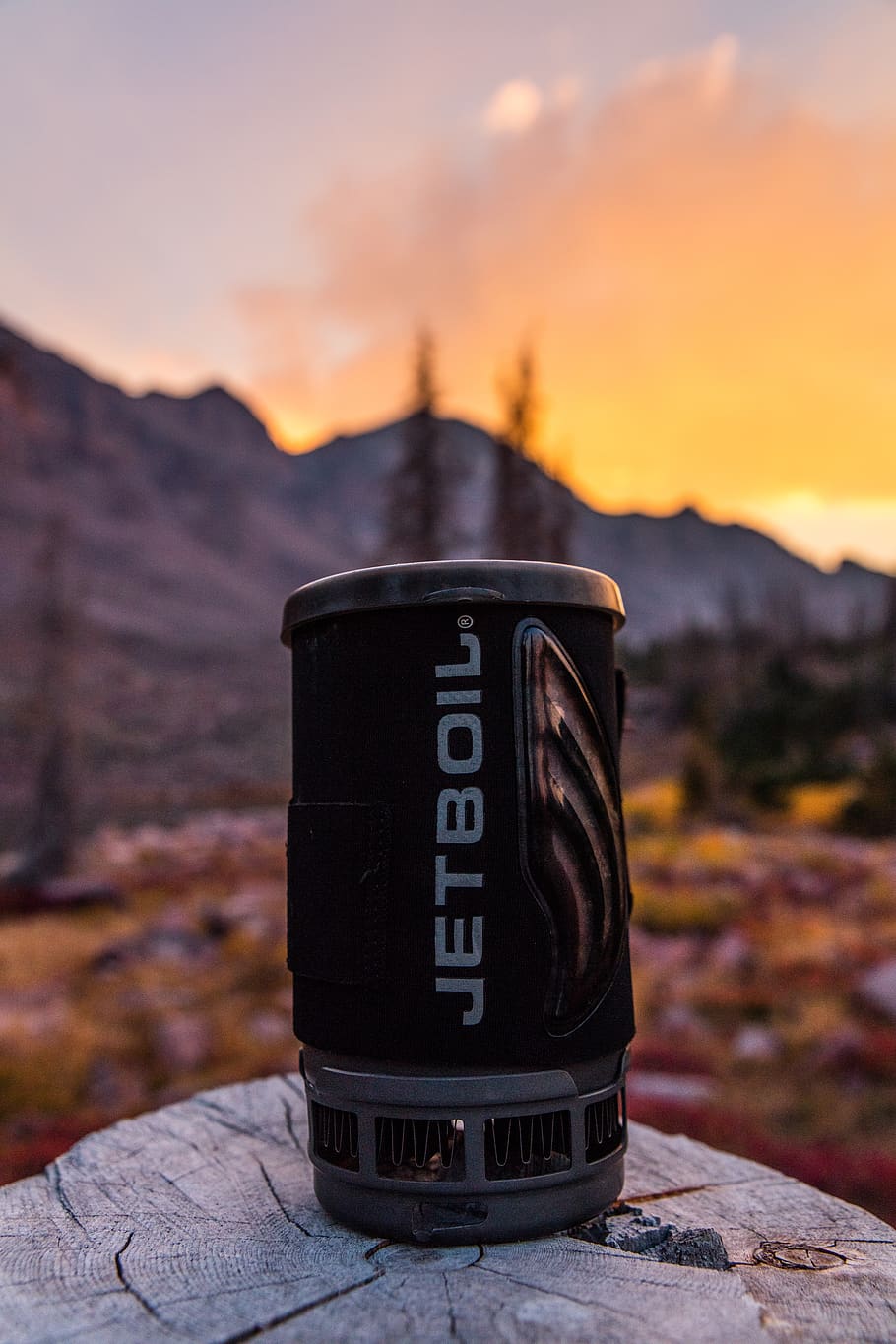 focus photography of Jetboil canister during golden hour, drink, HD wallpaper