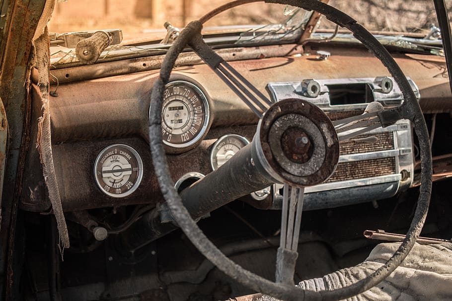 oldtimer, auto, rust, antique, rusted, decay, transportation HD wallpaper