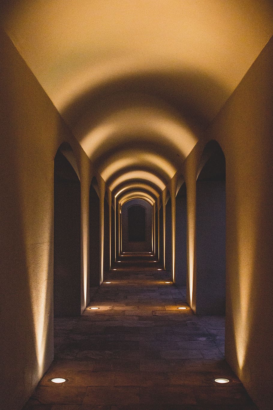 corridor, flooring, crypt, indoors, aisle, tunnel, bunker, building, HD wallpaper
