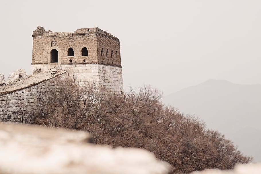 brown concrete building, bell tower, architecture, china, fort HD wallpaper