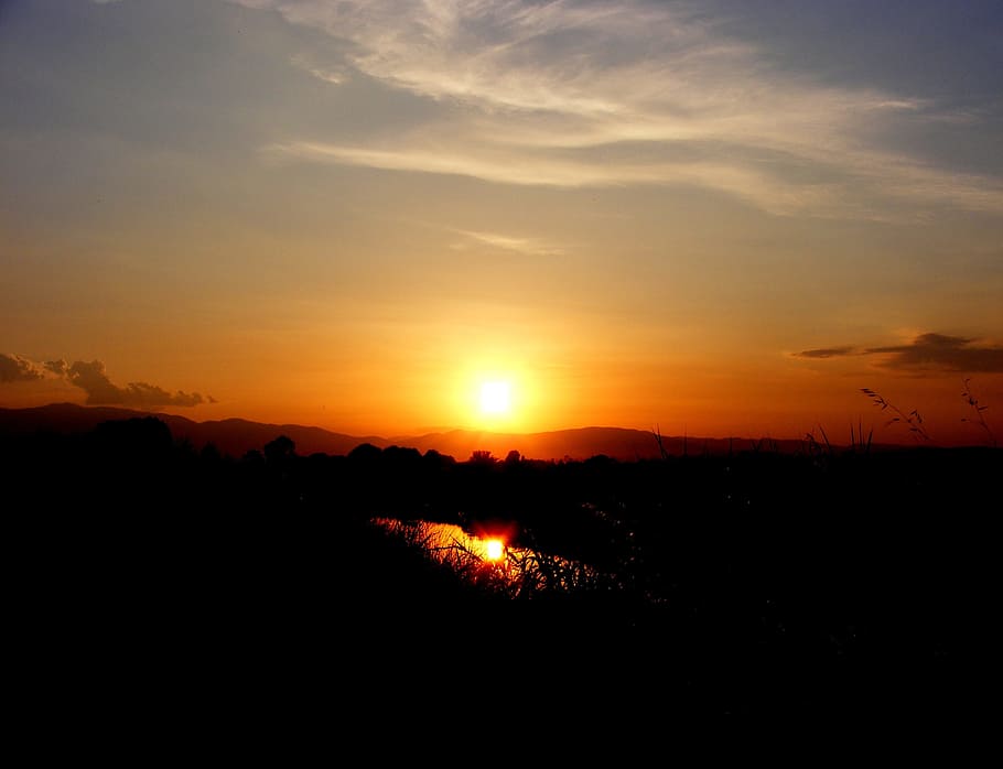 sunset, nature, dark, eve, evening, sky, scenics - nature, beauty in nature HD wallpaper