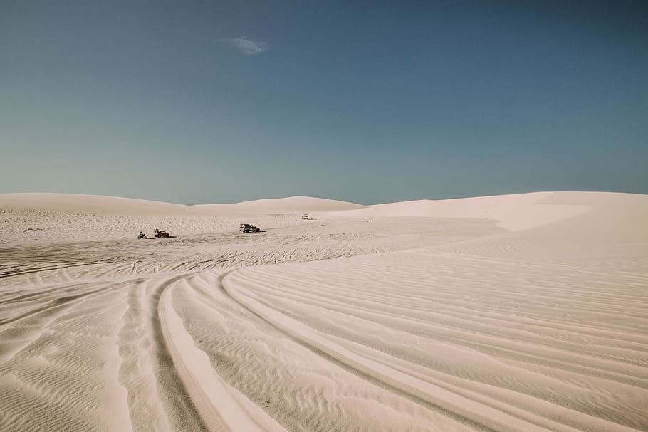 white sand under blue sky, landscape, desert, scenics - nature HD wallpaper