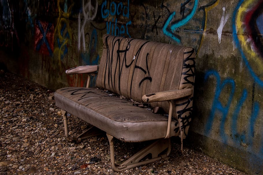 empty brown leather sofa near wall, furniture, couch, chair, coatesville, pa HD wallpaper