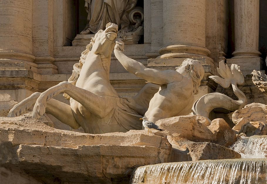 Hd Wallpaper Trevi Fountain Sculpture Italy Rome Fig Figure Statue Wallpaper Flare