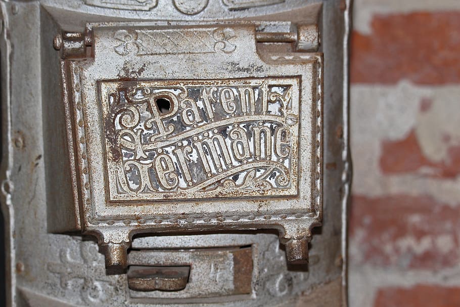 old furnace, door, historically, close up, ornaments, museum piece, HD wallpaper