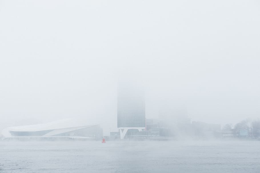 netherlands, amsterdam, fog, architecture, winter, cold temperature HD wallpaper