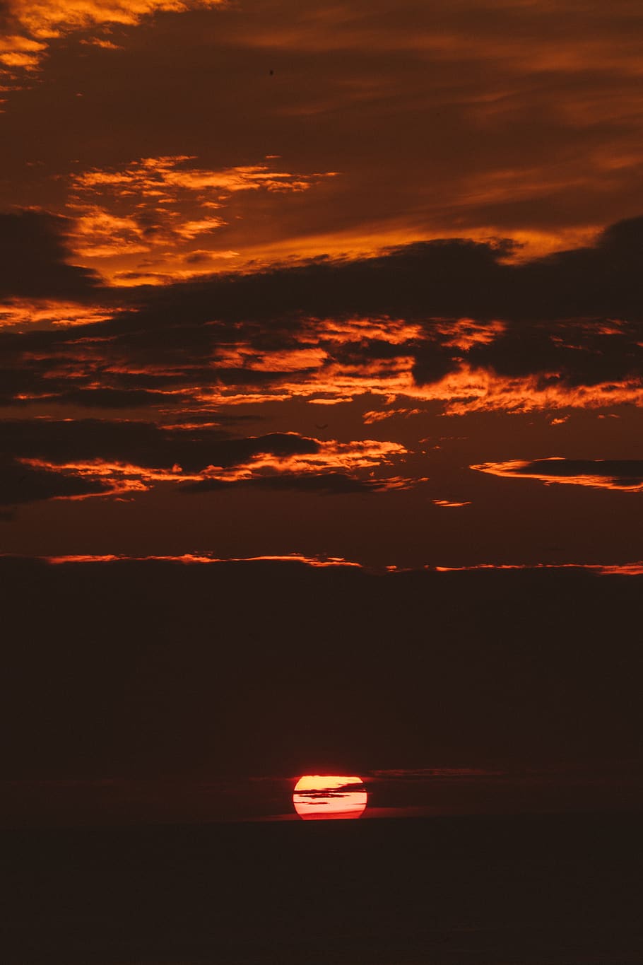 horizon during sunset, sky, cloud - sky, orange color, beauty in nature HD wallpaper