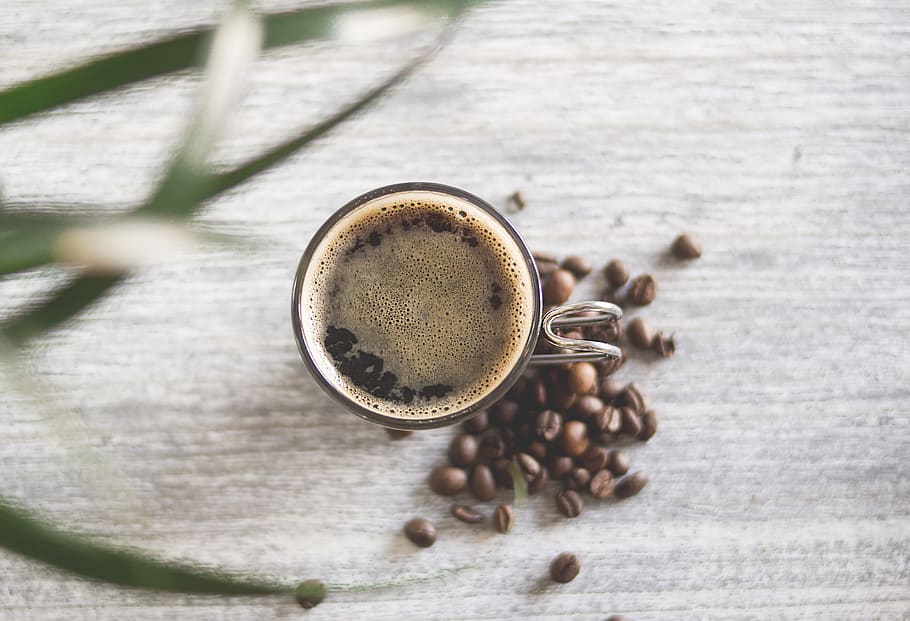 Clear Glass Cup Filled With Coffee, aromatic, blur, caffeine HD wallpaper
