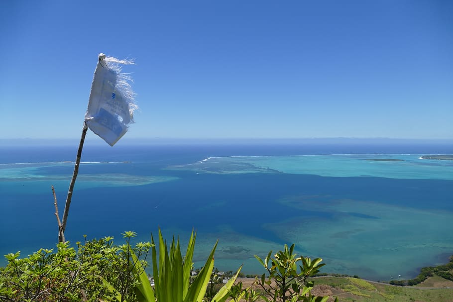 mauritius, lion mountain, viewpoint, head, sea, reef, summit HD wallpaper