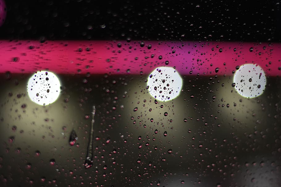 colors, light, rain, dots, drop, wet, water, window, indoors HD wallpaper
