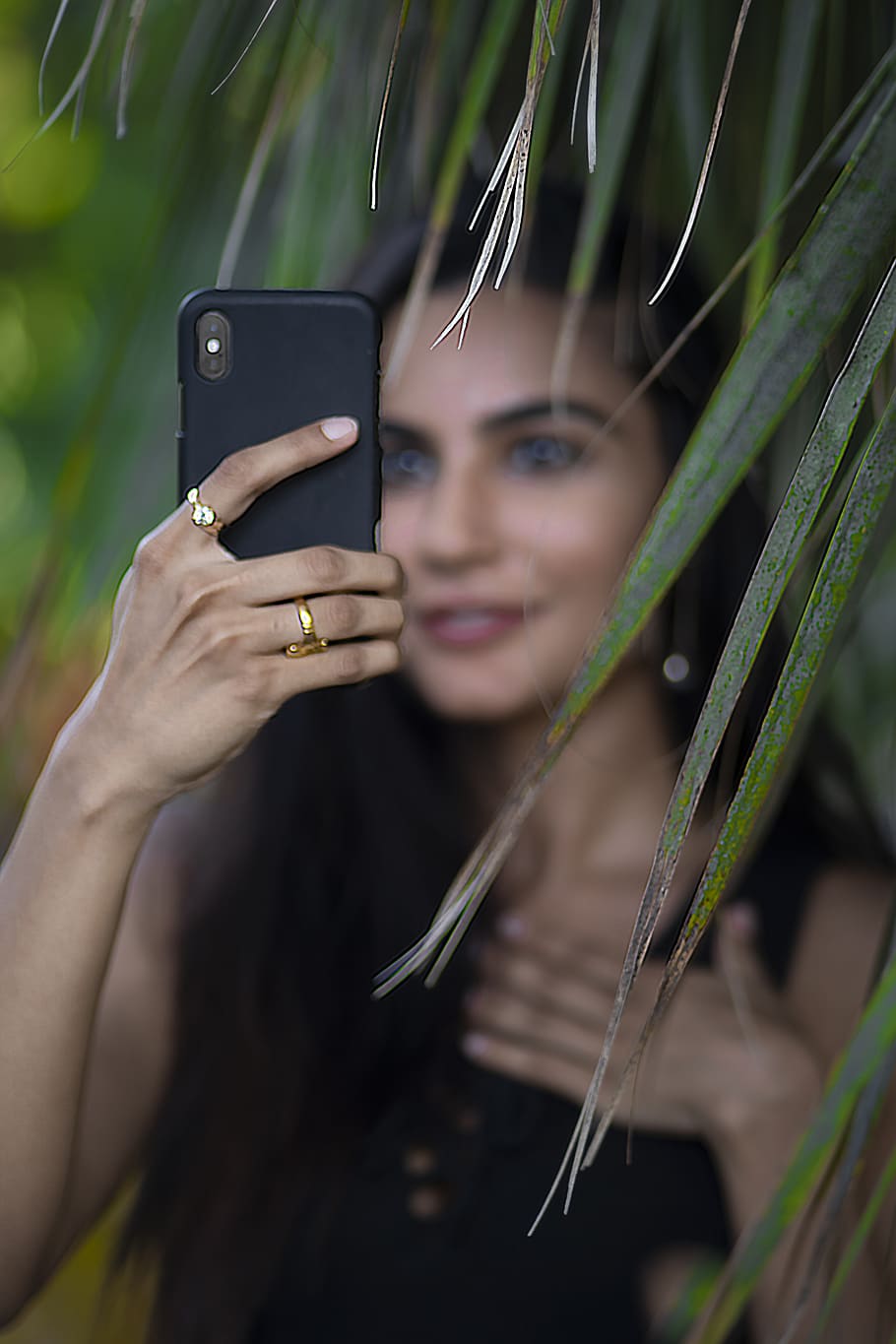 Selective Focus Photo of Woman Holding Phone, adult, blur, camera, HD wallpaper