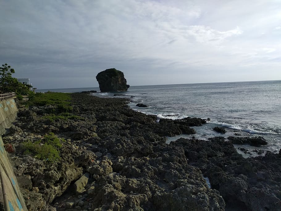 taiwan, sea, rock, sky, rock - object, beauty in nature, solid HD wallpaper