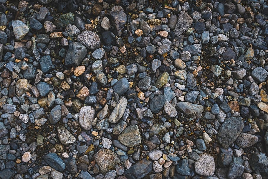 canada, north vancouver, norvan falls, rocks, pebbles, full frame
