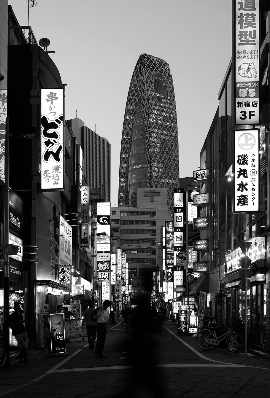 japan, shinjuku, urban, tokyo, street, city, building exterior, HD wallpaper