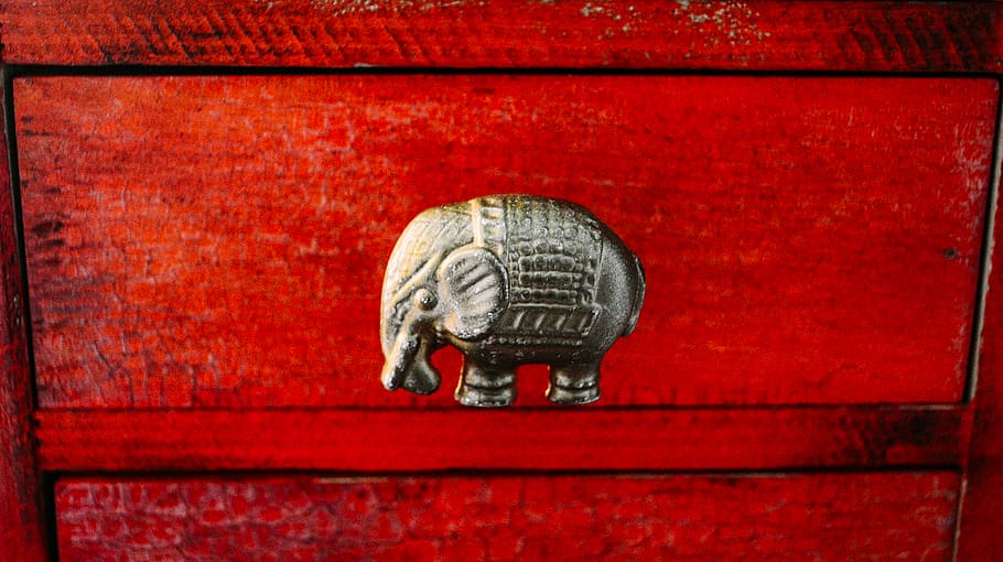 elephant, red, art and craft, no people, representation, wood - material HD wallpaper