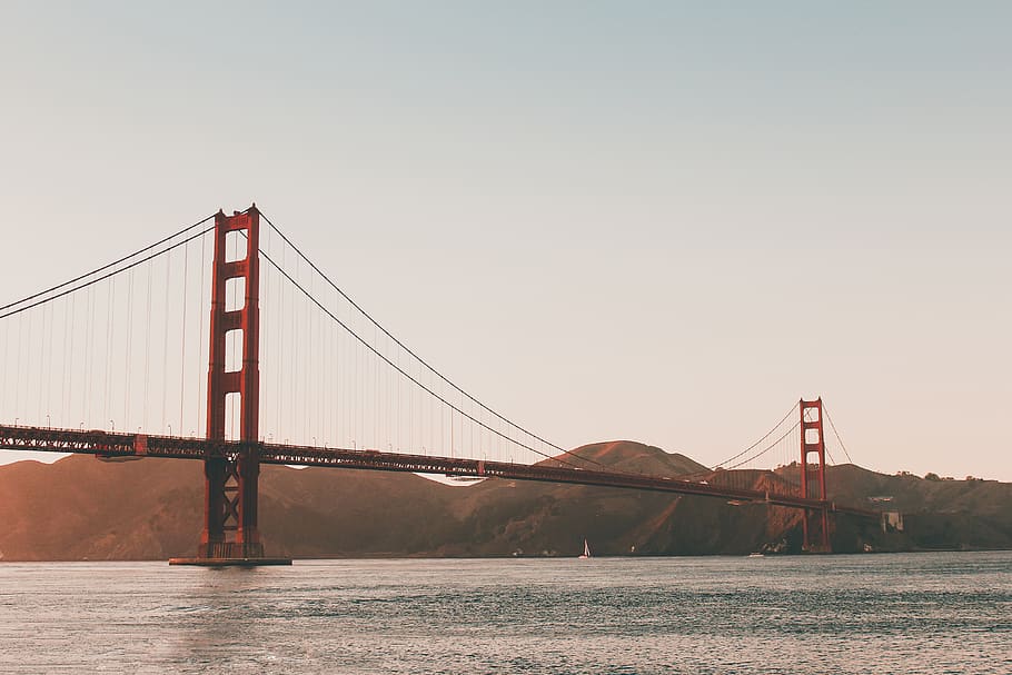 Golden Gate Bridge, water, sky, connection, bridge - man made structure HD wallpaper