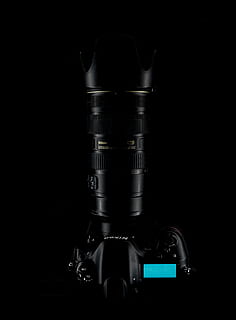 Black Nikon Dslr Camera, aperture, camera lens, chrome, dark HD wallpaper