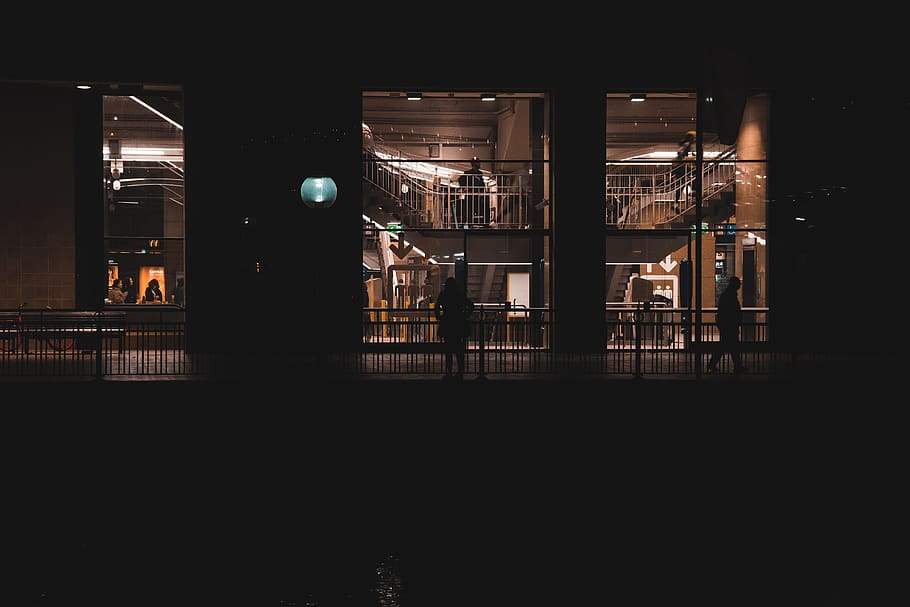 Silhouette of Person on Balcony, architecture, building, dark HD wallpaper