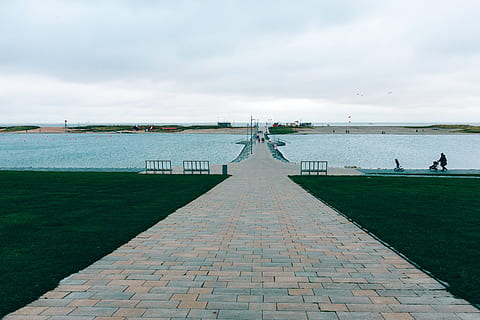 Sea promenade in Büsum, Germany, background, beach, beautiful HD wallpaper