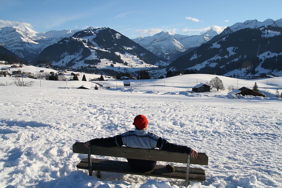 snow, mountains, happy, cold temperature, winter, beauty in nature, HD wallpaper